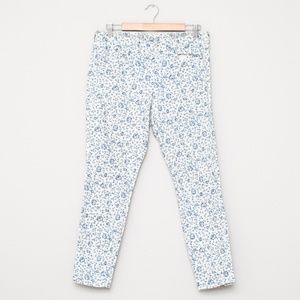 Madewell Blue and White Floral Skinny Jeans